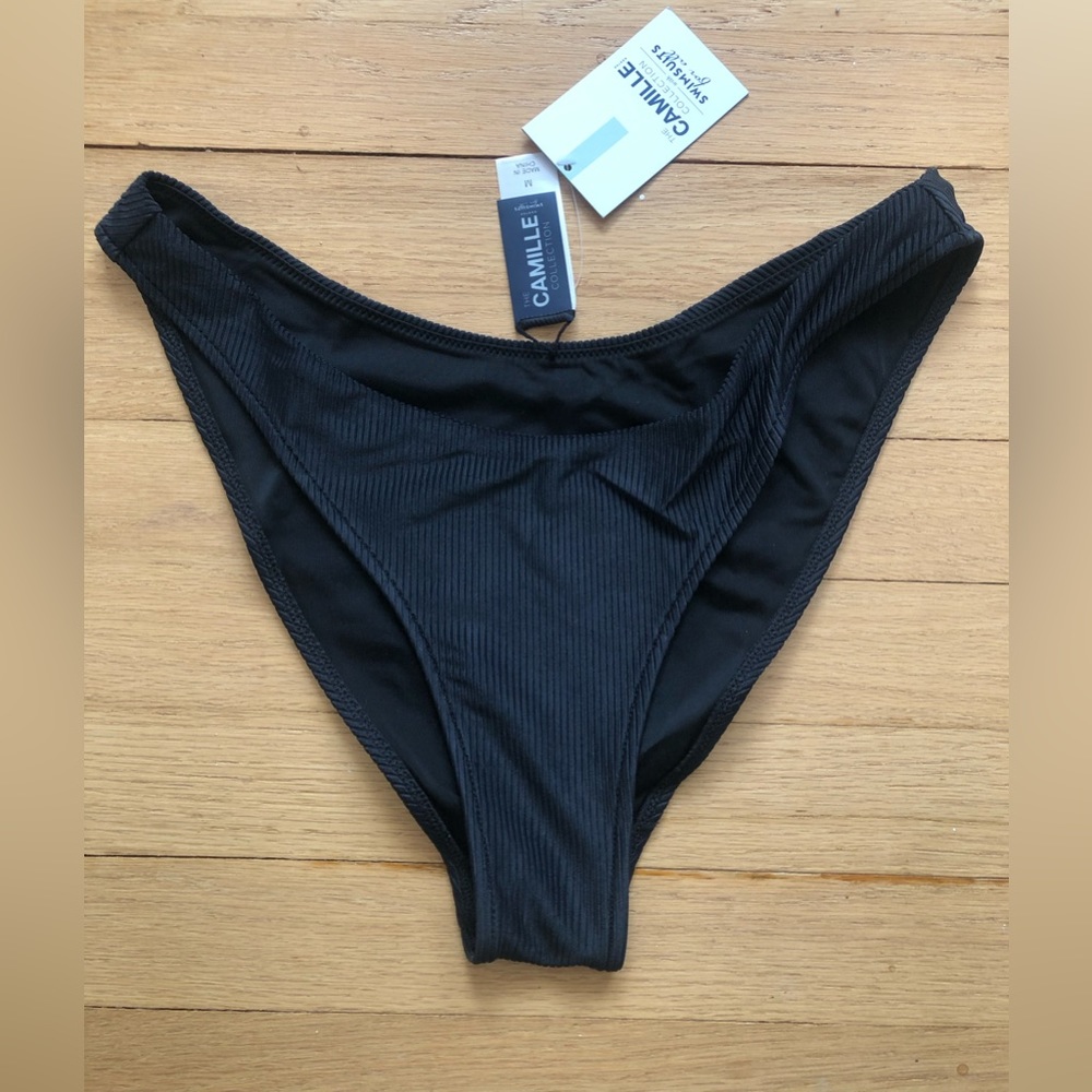 The Camille Ribbed Moderate Coverage Bikini Bottom - Picture 2 of 5